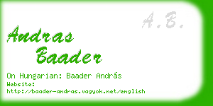 andras baader business card